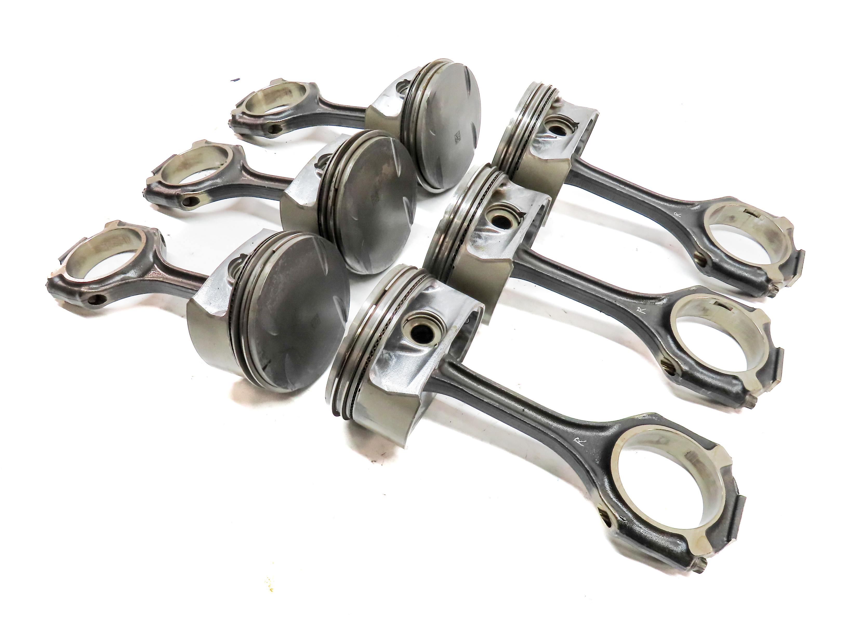06-12 MB C E GL ML CLK R CLASS 4.6L M273 ENGINE PISTON & CONNECTING ROD SET/6 — exact item pictured